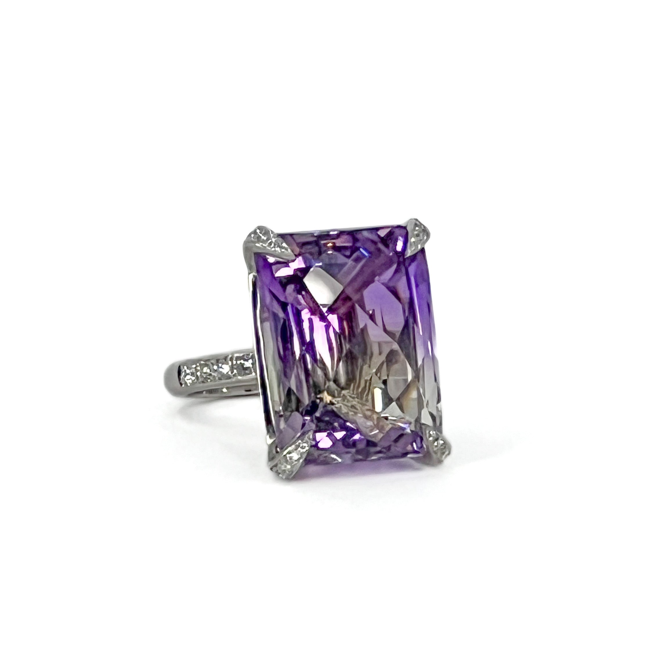 Phantom Amethyst and Diamond Ring