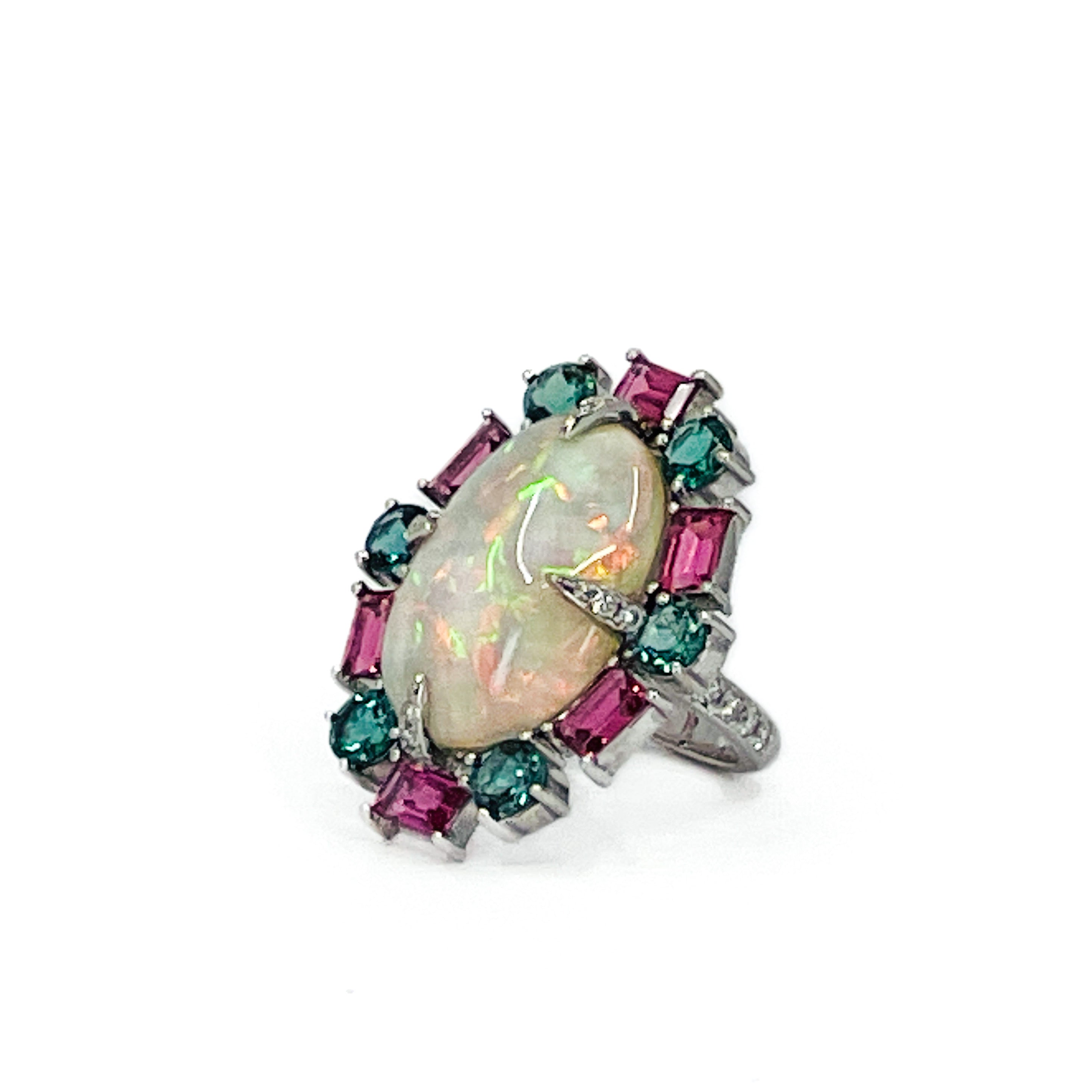 Opal and Tourmaline Ring