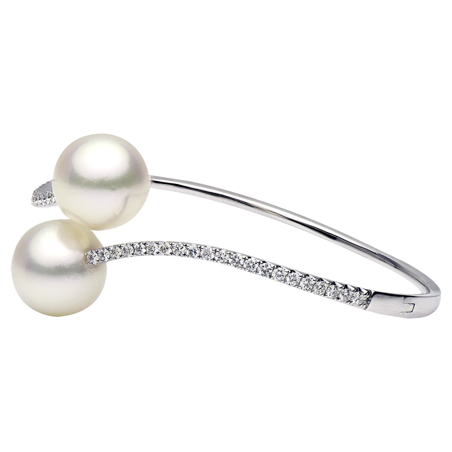 Diamond Pave and South Sea Pearl Bangle