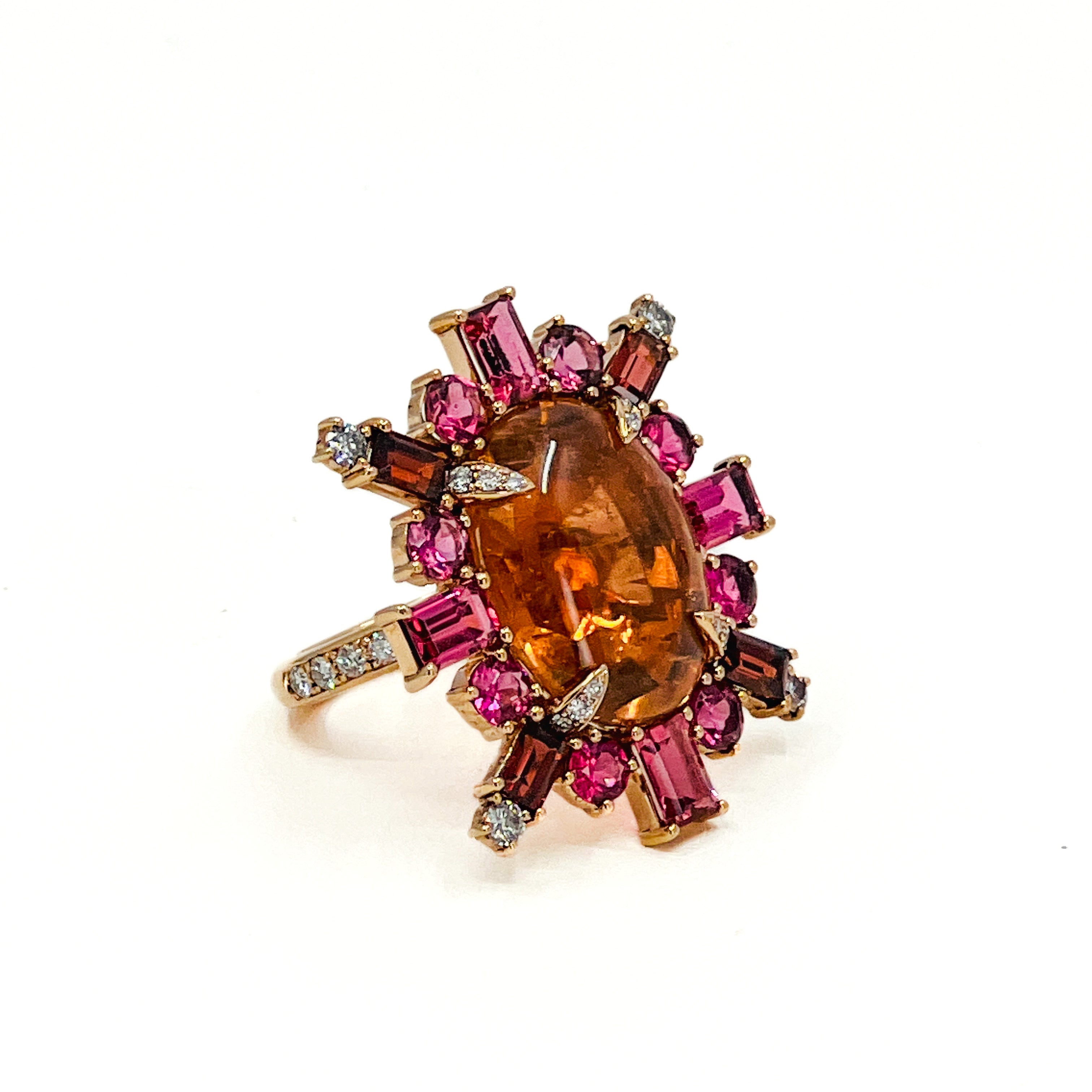 Tourmaline and Garnet Ring