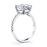 Platinum and 3-Carat Oval Brilliant Cut Diamond Ring