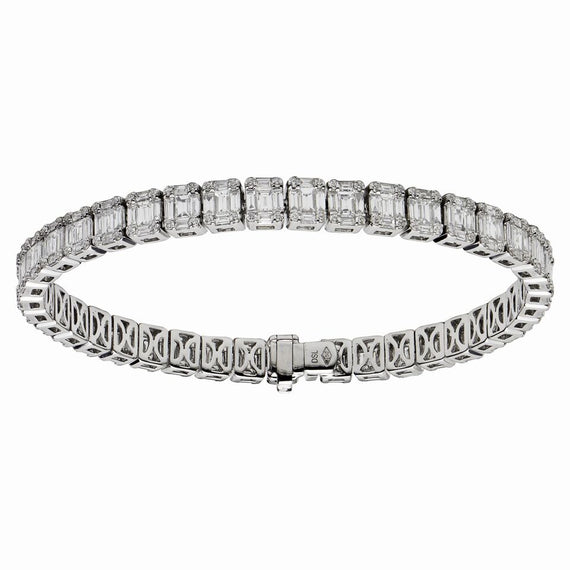 18k White Gold and Diamond Line Bracelet