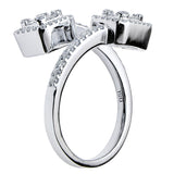 18k White Gold and Diamond Bypass Ring