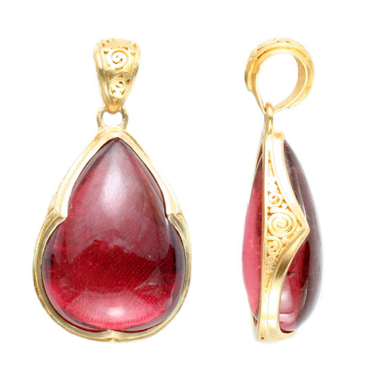 22kt Yellow Gold and Red Tourmaline Pendant