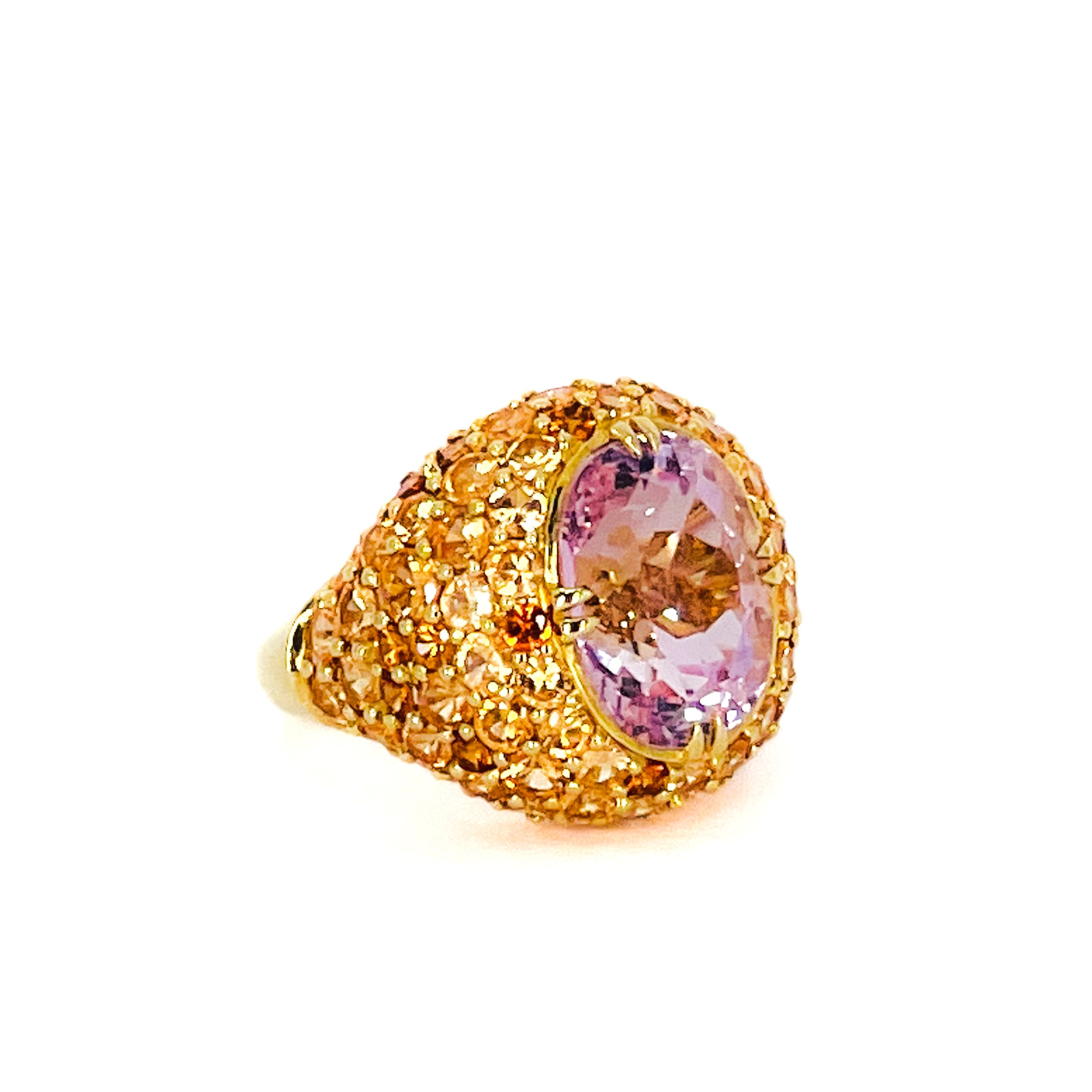 Kunzite and Mandarin Garnet Ring