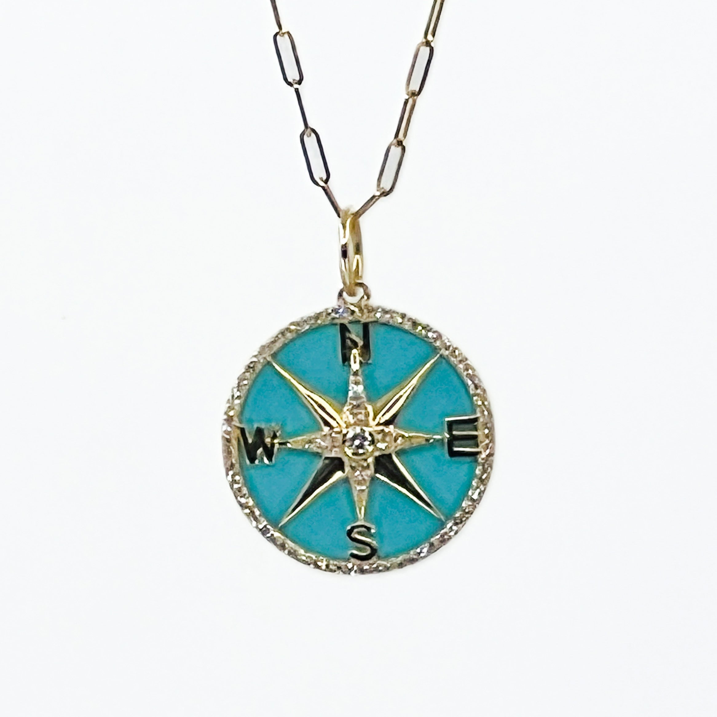 Turquoise Compass Pendant