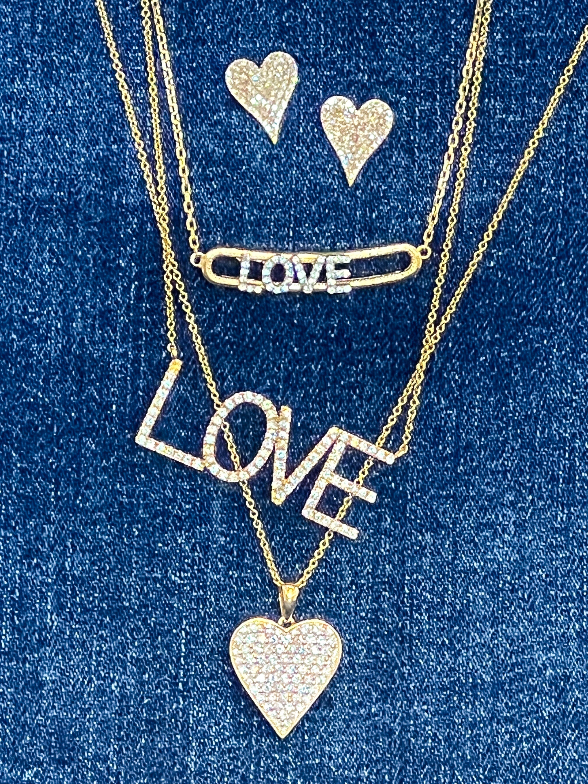 Gold and Diamond LOVE Necklace