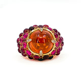Mandarin Garnet Ring with Pink and Orange