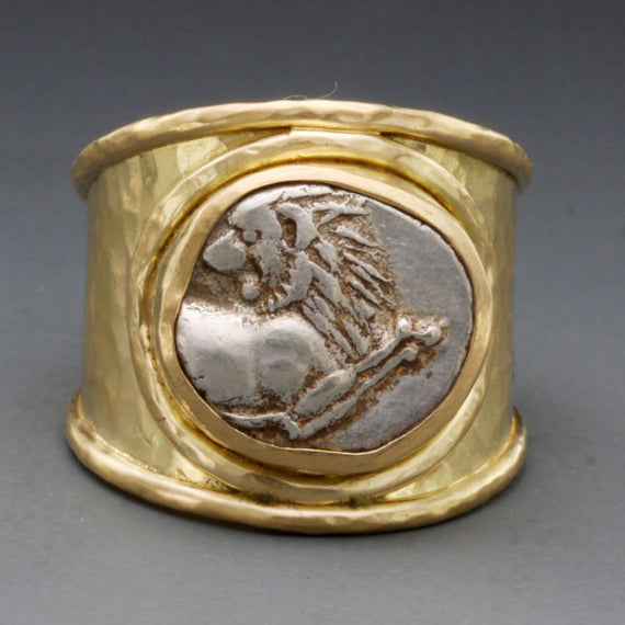 Greek Coin Cigar Band with Lion