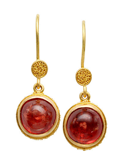 Orange Sapphire Earrings