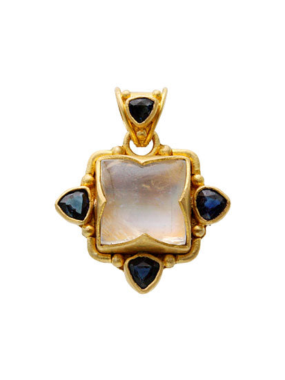 Moonstone and Blue Sapphire Pendant