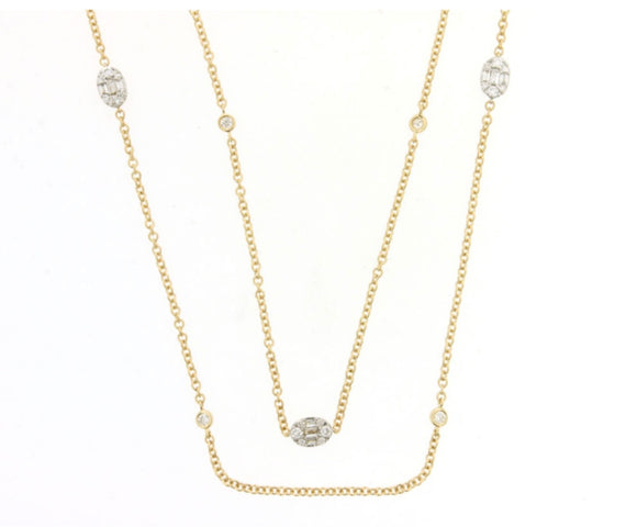 Mosaic Diamond 25 Station Necklace
