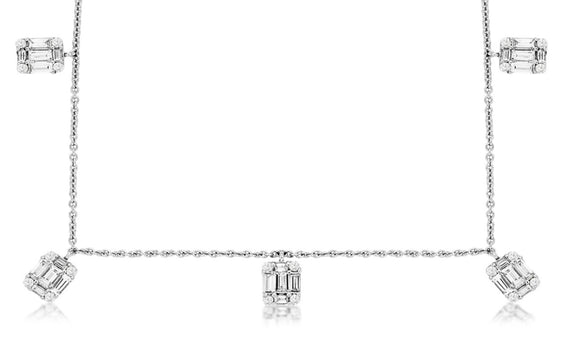 Mosaic Diamond 5 Station Necklace