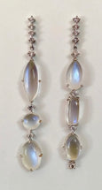 Moonstone and Diamond Earrings