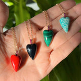Amazonite Heart Drop Pendant
