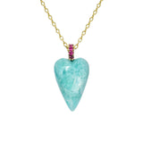Amazonite Heart Drop Pendant