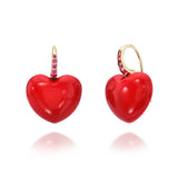 Coral Heart Dollop Earrings