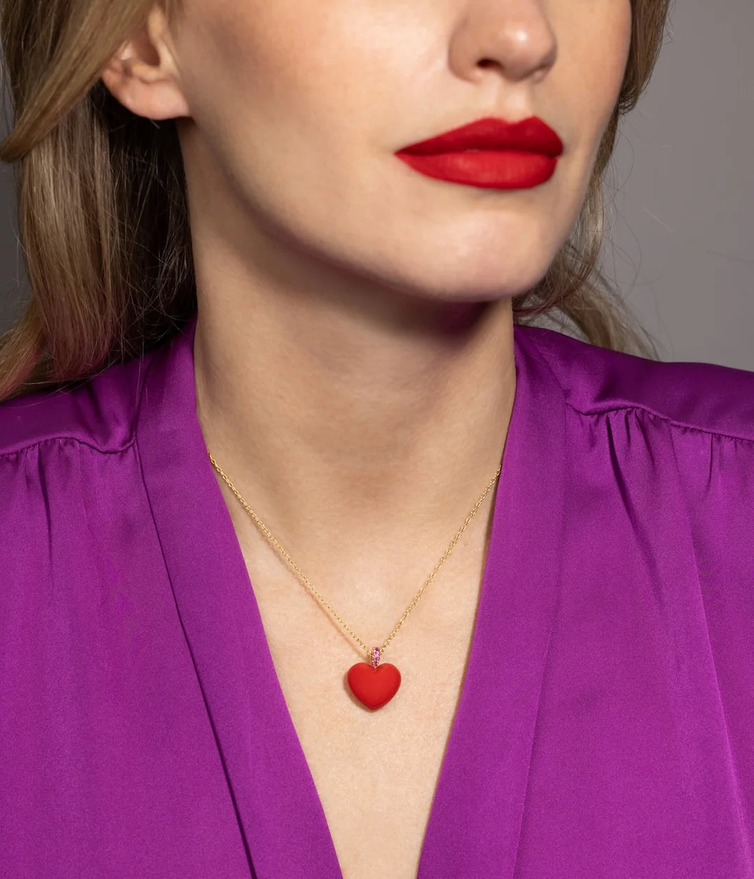 Coral Heart Dollop Pendant