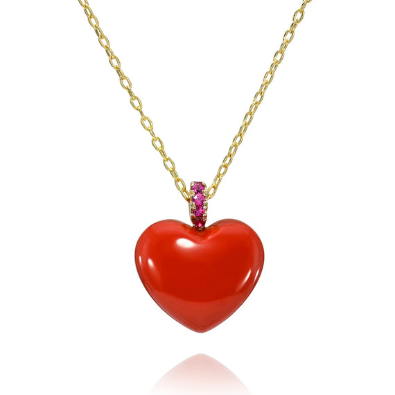 Coral Heart Dollop Pendant