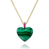 Malachite Heart Dollop Necklace
