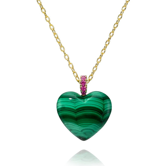 Malachite Heart Dollop Necklace