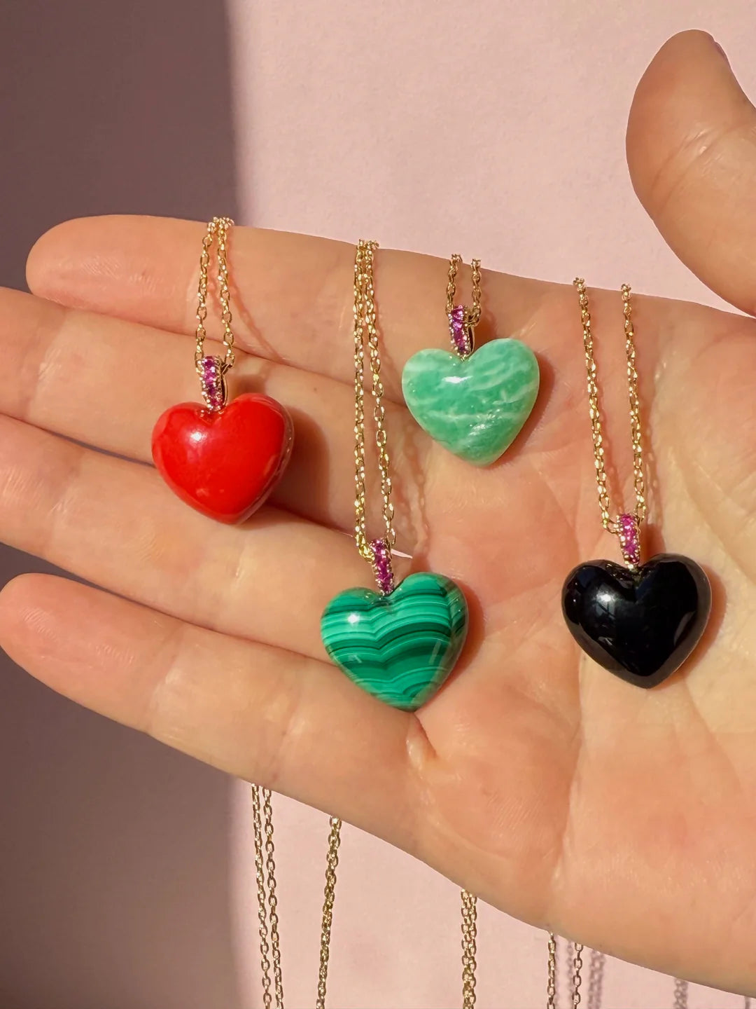 Malachite Heart Dollop Necklace
