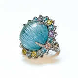 Cat’s Eye Topaz and Mixed Gemstones Ring