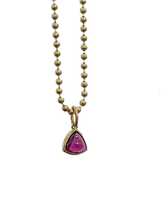 Gold and Pink Tourmaline Pendant