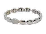 White Gold and Diamond Pave Cuff Bracelet