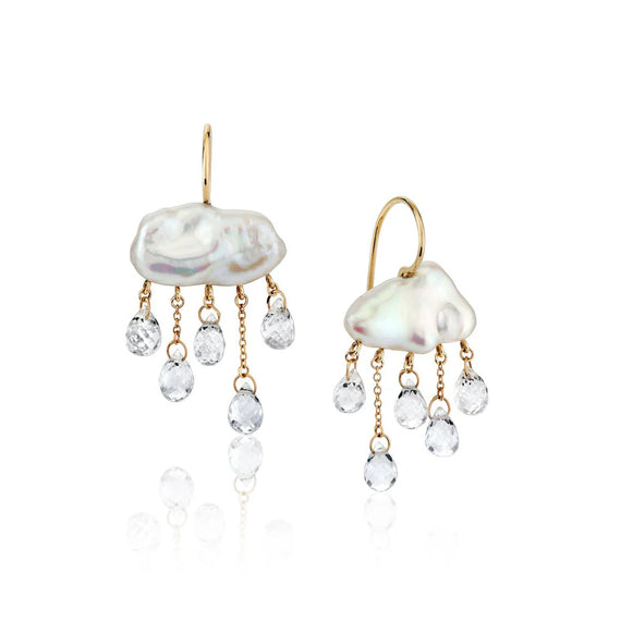 14KT White Monsoon Earrings