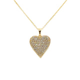 18kt Gold and Diamond Pave Heart Pendant