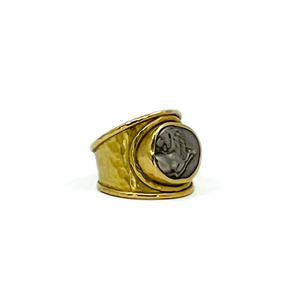 Greek Coin Cigar Band with Lion