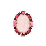 Pink Opal and Tourmaline Ring