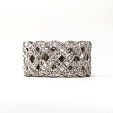 18kt White Gold Ring with Woven Diamond Pave