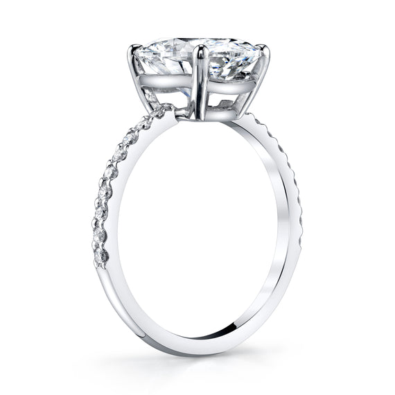 Platinum and 3-Carat Oval Brilliant Cut Diamond Ring