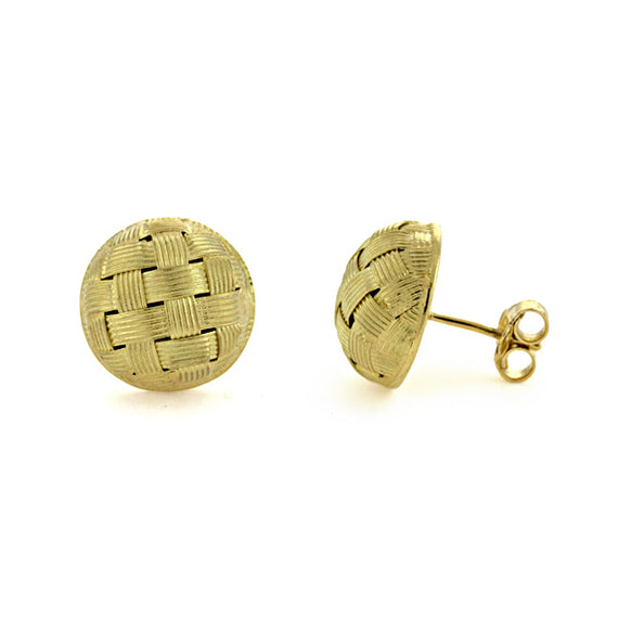 18kt Yellow Gold Button Earrings