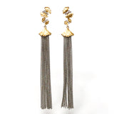 18kt Gold and Sterling Tassel Earrings