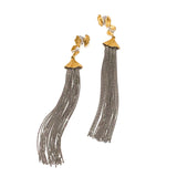 18kt Gold and Sterling Tassel Earrings