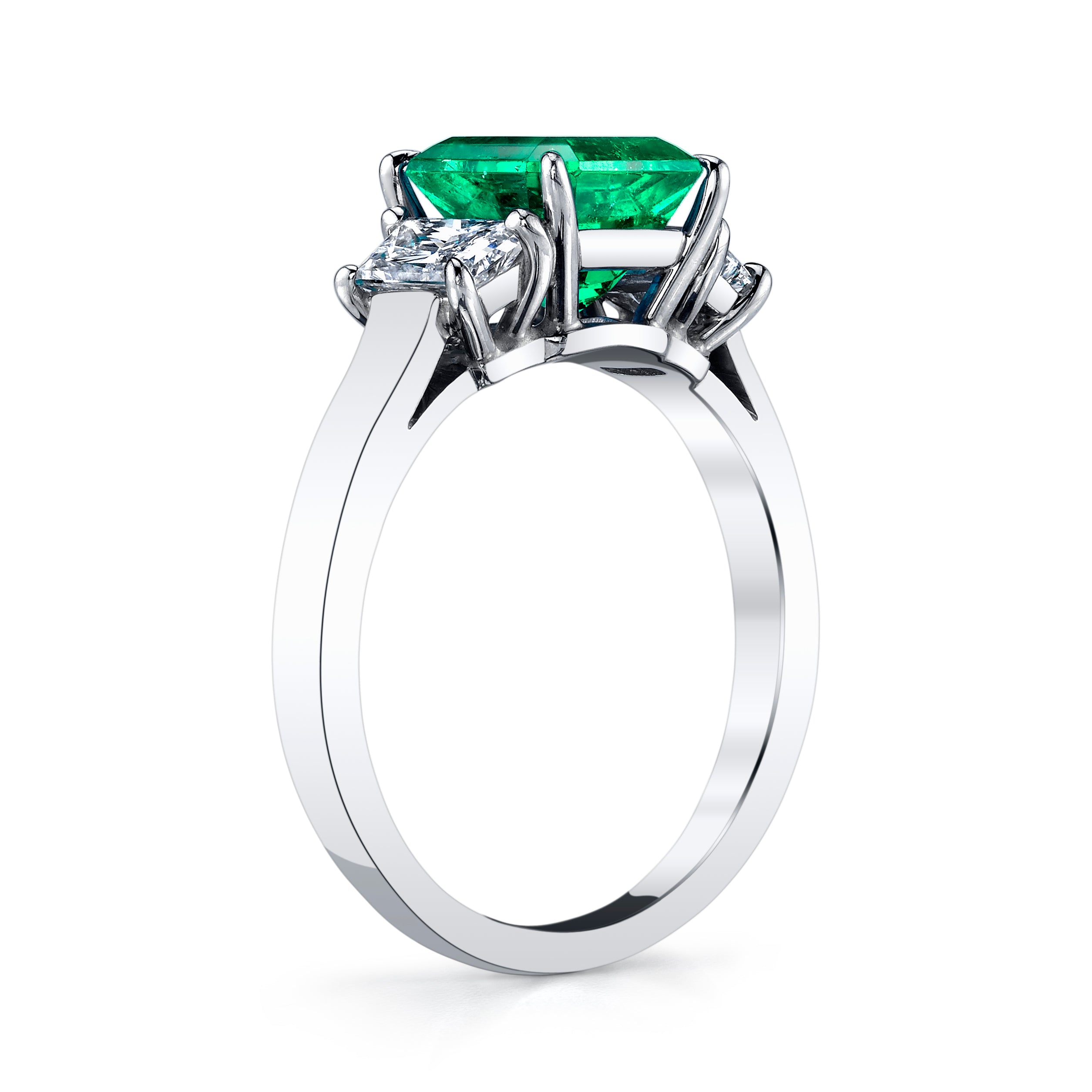 Emerald and Diamond Three-stone Ring