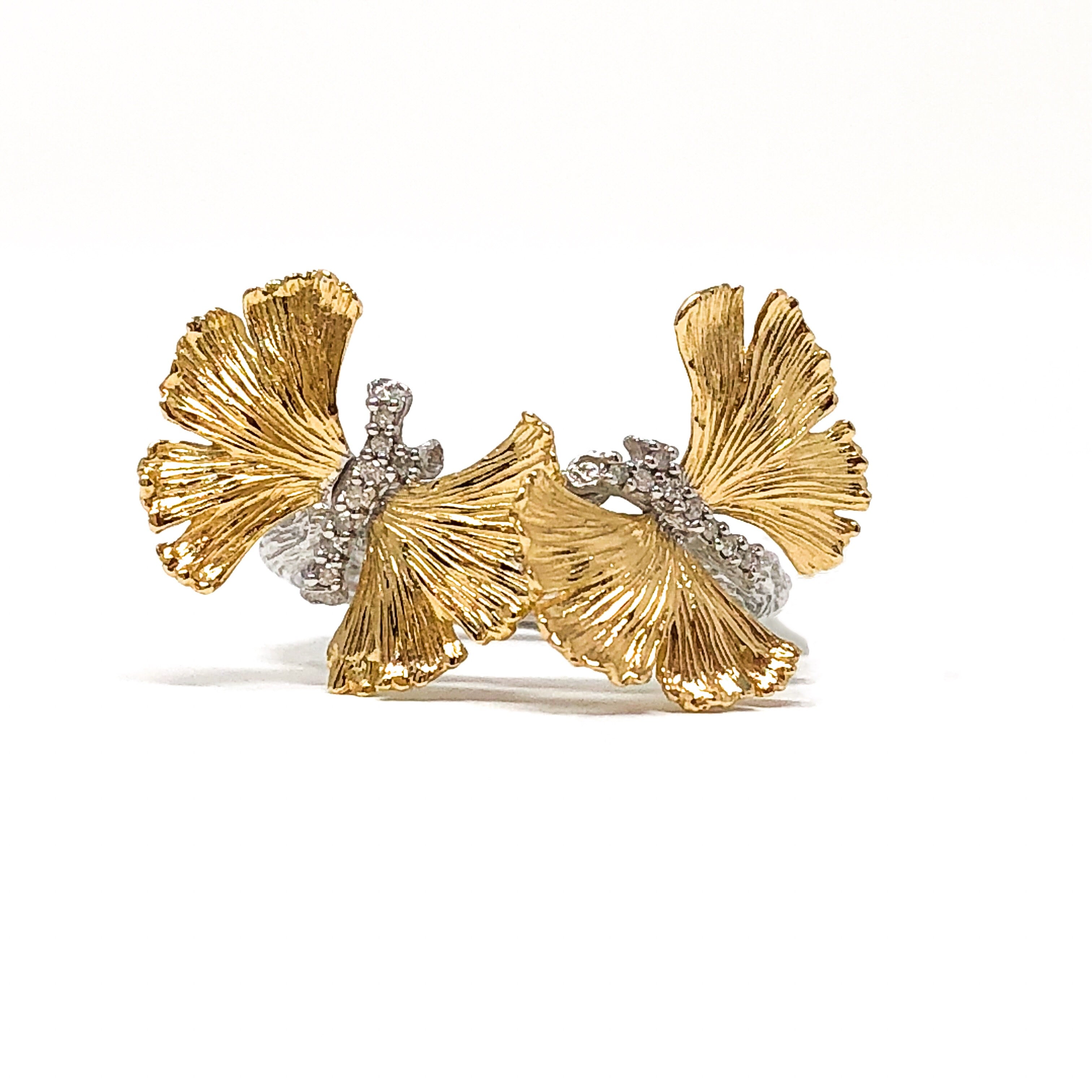 18kt Gold and Sterling Butterfly Ring