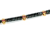 Black Diamond Bracelet with Skulls and Rubies
