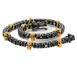 Black Diamond Bracelet with Skulls and Rubies