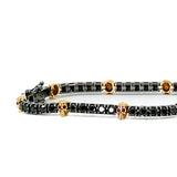 Black Diamond Bracelet with Skulls and Rubies